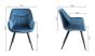 Upholstered Blue Velvet Arm Chair with Black Frame (Pair)