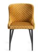 Upholstered Mustard Velvet Diamond Chair with Black Frame (Pair)