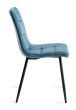 Upholstered Blue Velvet Chair with Black Frame (Pair)