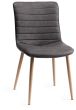 Eriksen - Dark Grey Faux Leather Chairs with Grey Rustic Oak Effect Legs (Pair) from Style Our Home