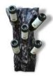 Charcoal Teak Sliced 6 Bottle rack by Monologue | Style Our Home