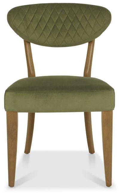 Ellipse Rustic Oak Upholstered Chair - Cedar Velvet Fabric (Pair) by Bentley Designs | Style Our Home