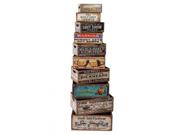 Set of 10 Rectangular Boxes Pub Banter by Quirky Barn | Style Our Home