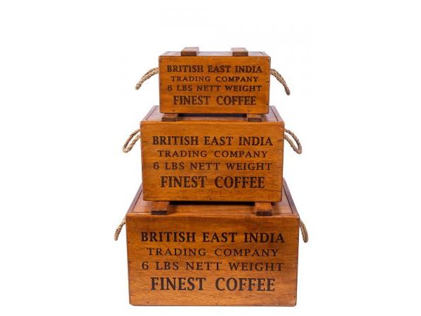 Set of 3 Rustic Vintage Wooden Lidded Chest Boxes - India Co by Quirky Barn | Style Our Home