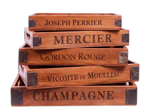 Set of 5 Vintage Wooden Serving Trays - Champagne by Quirky Barn | Style Our Home