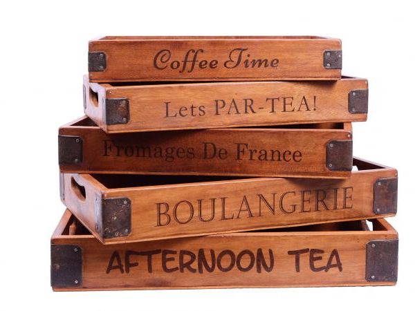 Set of 5 Vintage Wooden Serving Trays - Delicious by Quirky Barn | Style Our Home