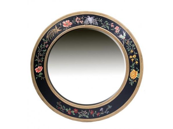 Black Lyre Bird Design Large Round Mirror by Quirky Barn | Style Our Home