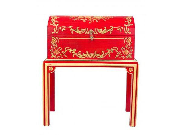 Red Floral Design Dome Box on Stand by Quirky Barn | Style Our Home