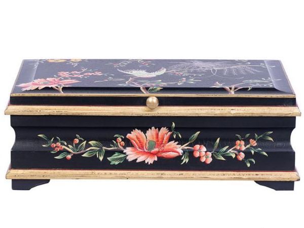 Black Lyre Bird Design Large Jewellery Box by Quirky Barn | Style Our Home