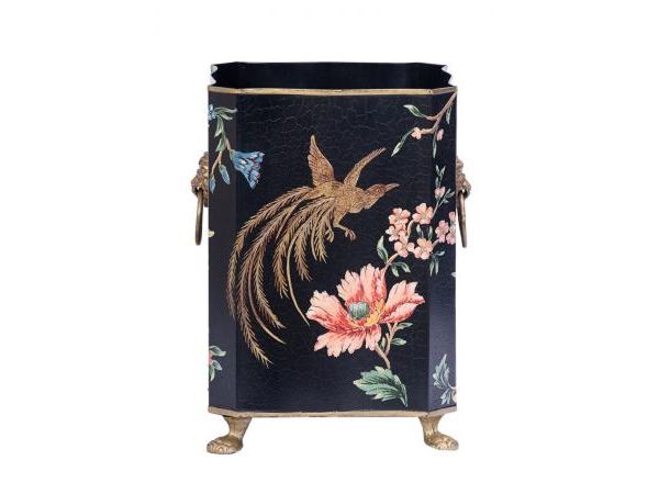 Black Lyre Bird Design Bin with Handles and Feet by Quirky Barn | Style Our Home