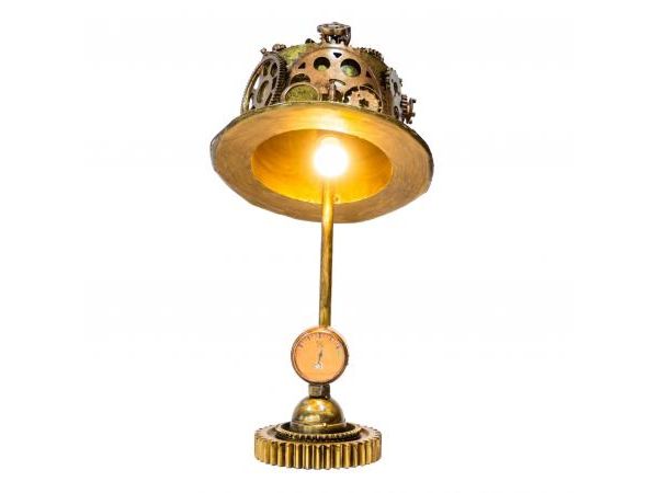 Reclaimed Iron Steampunk Theme Cogs Top Hat Table Lamp by Quirky Barn | Style Our Home