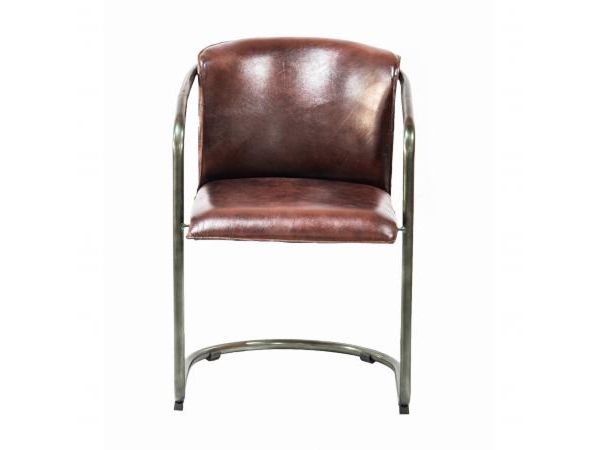 Industrial Metal Frame Chair with Leather Bucket Seat by Quirky Barn | Style Our Home
