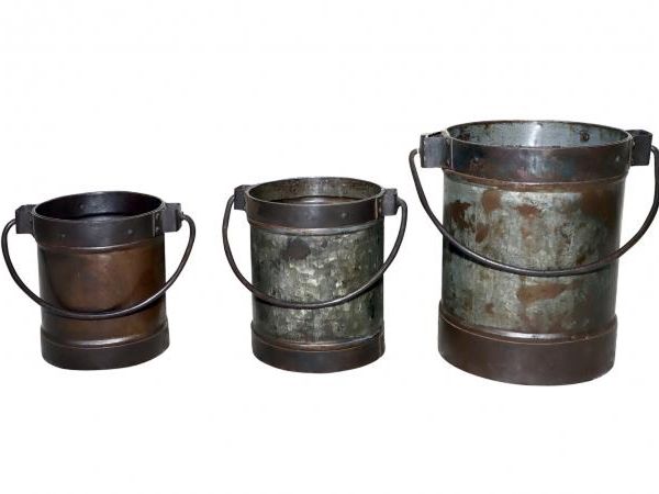Set of 3 Antique Iron Buckets by Quirky Barn | Style Our Home