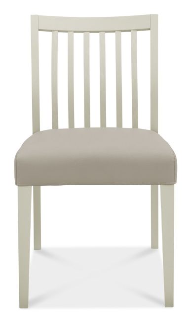 Bergen Grey Washed Oak 4-6 Seater Table & 4 Slat Back Chairs in Grey Bonded Leather by Bentley Designs | Style Our Home