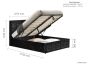 Hannover 4' Small Double Ottoman Bed in Black Crushed Velvet