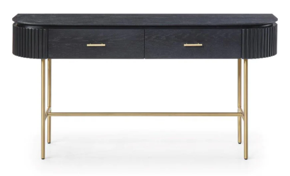 Lantine Console Table - Black Oak & Brass | Style Our Home