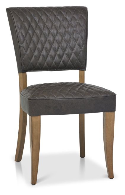 Logan Rustic Oak Upholstered Chair - Old West Vintage (Pair) by Bentley Designs | Style Our Home