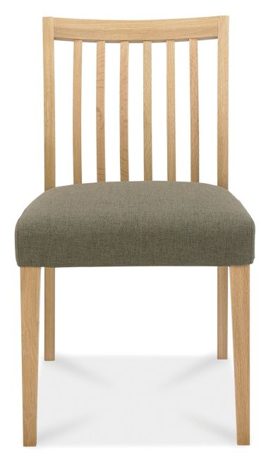 Bergen Oak 2-4 Seater Table & 2 Low Slat Back Chairs in Black Gold Fabric by Bentley Designs | Style Our Home