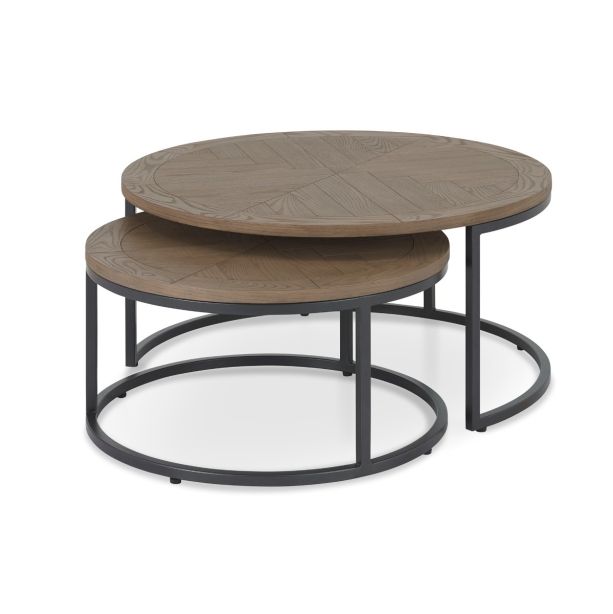 Chevron Weathered Ash Coffee Nest Of Tables by Bentley Designs | Style Our Home