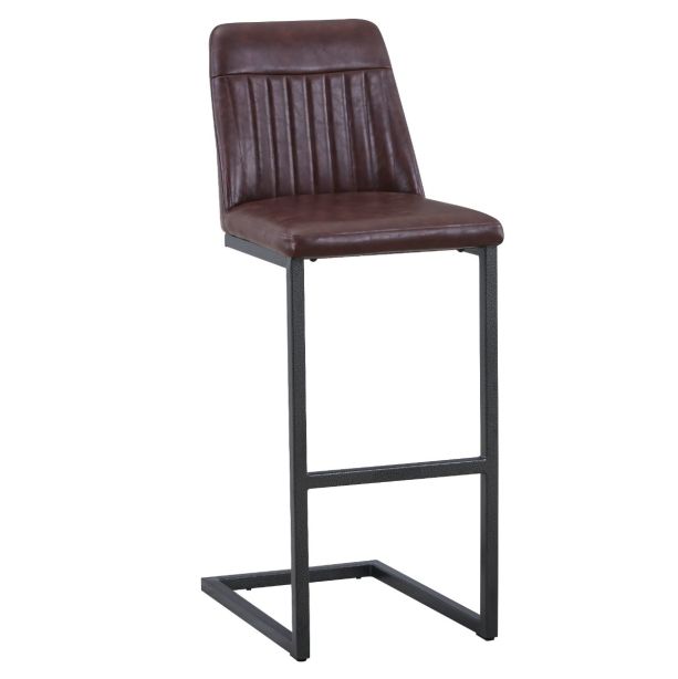 Vintage Brown Leather Bar Stool by Baumhaus | Style Our Home