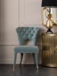 Villara Blue Velvet Tufted Dining Chair