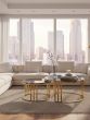 Alvora Set of 2 Gold Base and Glass Top Round Nesting Coffee Tables