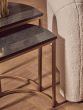 Varanex Nest Of Two Half Moon Black Marble Top Tables