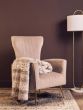 Zamorix Mink Velvet Accent Chair With Gold Finish Legs