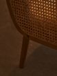 Cevora Ivory Fabric and Cane 2 Seat Sofa with Elm Wood Legs