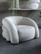 Casa Upholstered Curved Snug Chair Cream by Libra Designs | Style Our Home