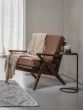 Athea Wooden Upholstered Leather Armchair
