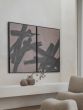Hand Brushstrokes Taupe Set of 2 Framed Canvas Wall Art 160x120cm