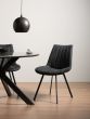 Fontana - Dark Grey Faux Suede Fabric Chairs with Grey Hand Brushing on Black Powder Coated Legs (Pair) from Style Our Home