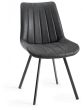 Fontana - Dark Grey Faux Suede Fabric Chairs with Grey Hand Brushing on Black Powder Coated Legs (Pair) from Style Our Home