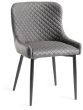 Indus Rustic Oak 6-8 Seater Table & 6 Cezanne Dark Grey Faux Leather Chairs - Black Legs by Bentley Designs | Style Our Home