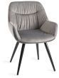 Turin Glass 4 Seater Table - Dark Oak Legs & 4 Dali Grey Velvet Chairs by Bentley Designs | Style Our Home