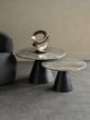 Clifton II Charcoal Black and Dark Travertine Coffee Table Large 75cm
