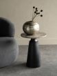 Clifton II Charcoal Black and Dark Travertine Side Table 40cm
