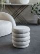 Casa Upholstered Stool with Fabric Base Cream by Libra Designs | Style Our Home