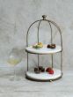 Belvet Aged Gold Two Tiered Stand