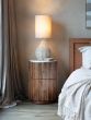 Cami Curved Wooden Two Drawer Bedside with Marble Top