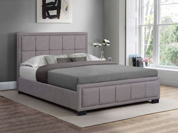 Hannover 4'6 Double Bed in Grey