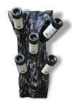 Charcoal Teak Sliced 6 Bottle rack by Monologue | Style Our Home