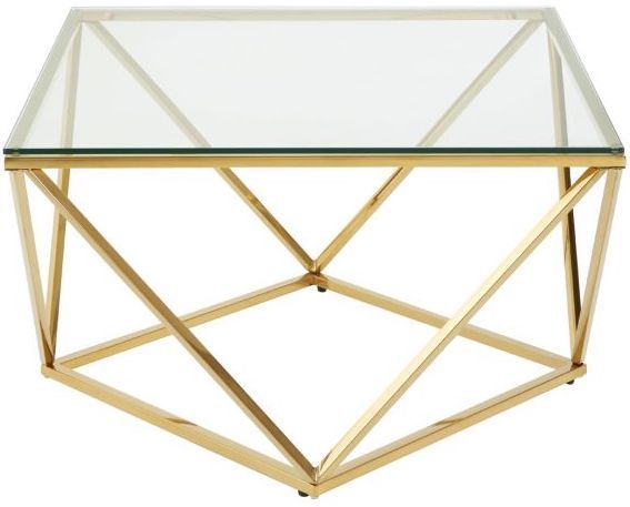 Axel Gold Finish Twist Large End Table  by Prestige | Style Our Home