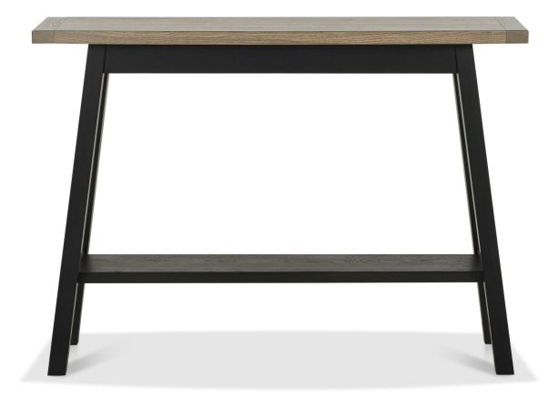 Camden Weathered Oak & Peppercorn Console Table With Shelf by Bentley Designs | Style Our Home