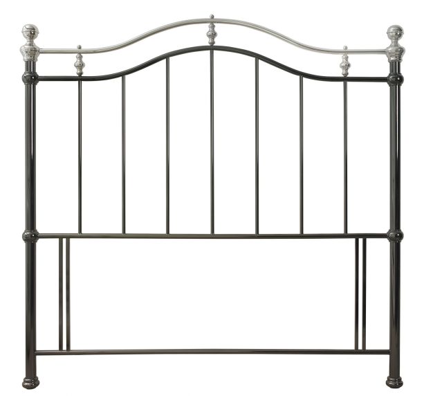 Chloe Black & Shiny Nickel Double Headboard - Style Our Home