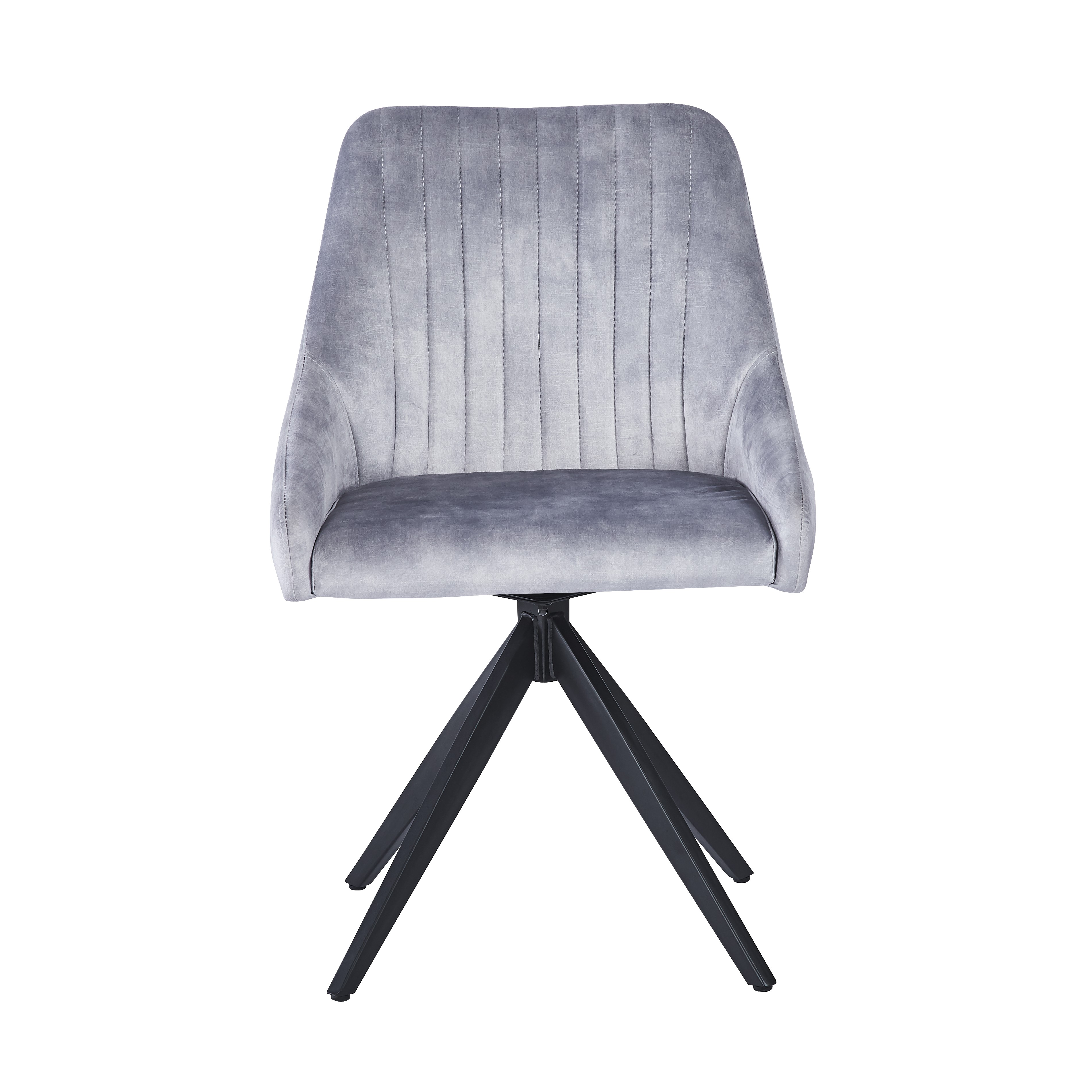 Hugo S Velvet Light Grey - Swivel Black Legsby Hertiance Furniture | Style Our Home