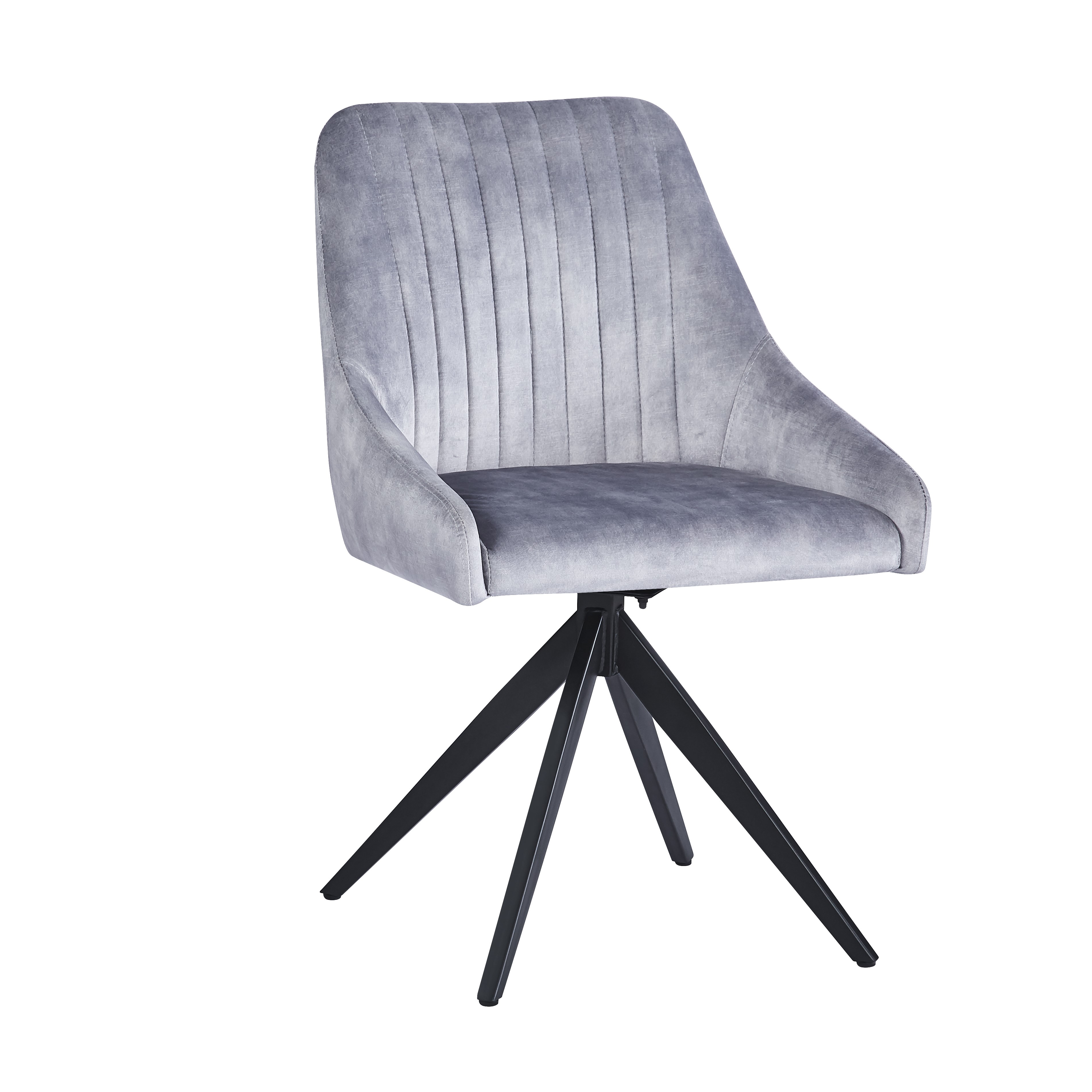 Hugo S Velvet Light Grey - Swivel Black Legsby Hertiance Furniture | Style Our Home
