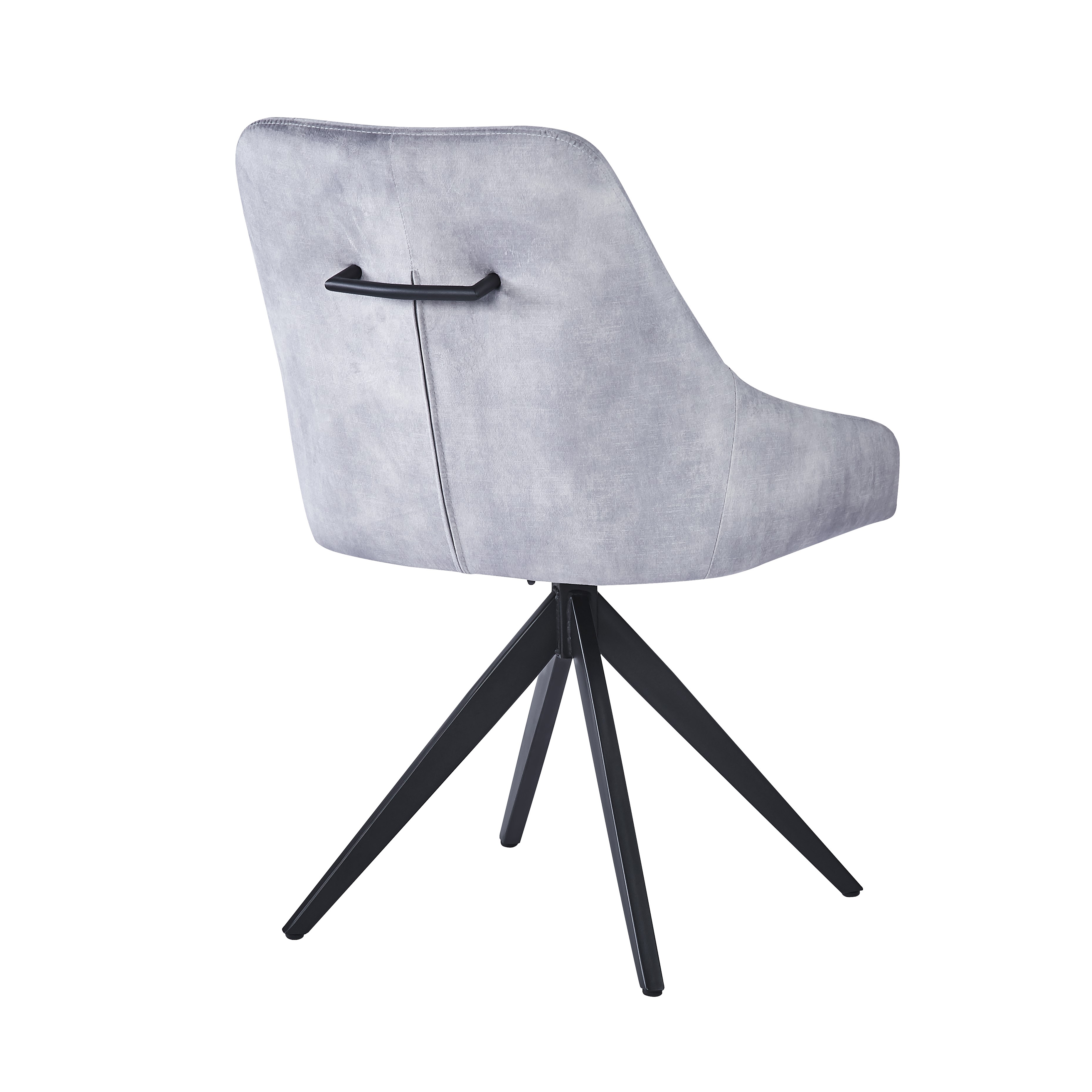 Hugo S Velvet Light Grey - Swivel Black Legsby Hertiance Furniture | Style Our Home