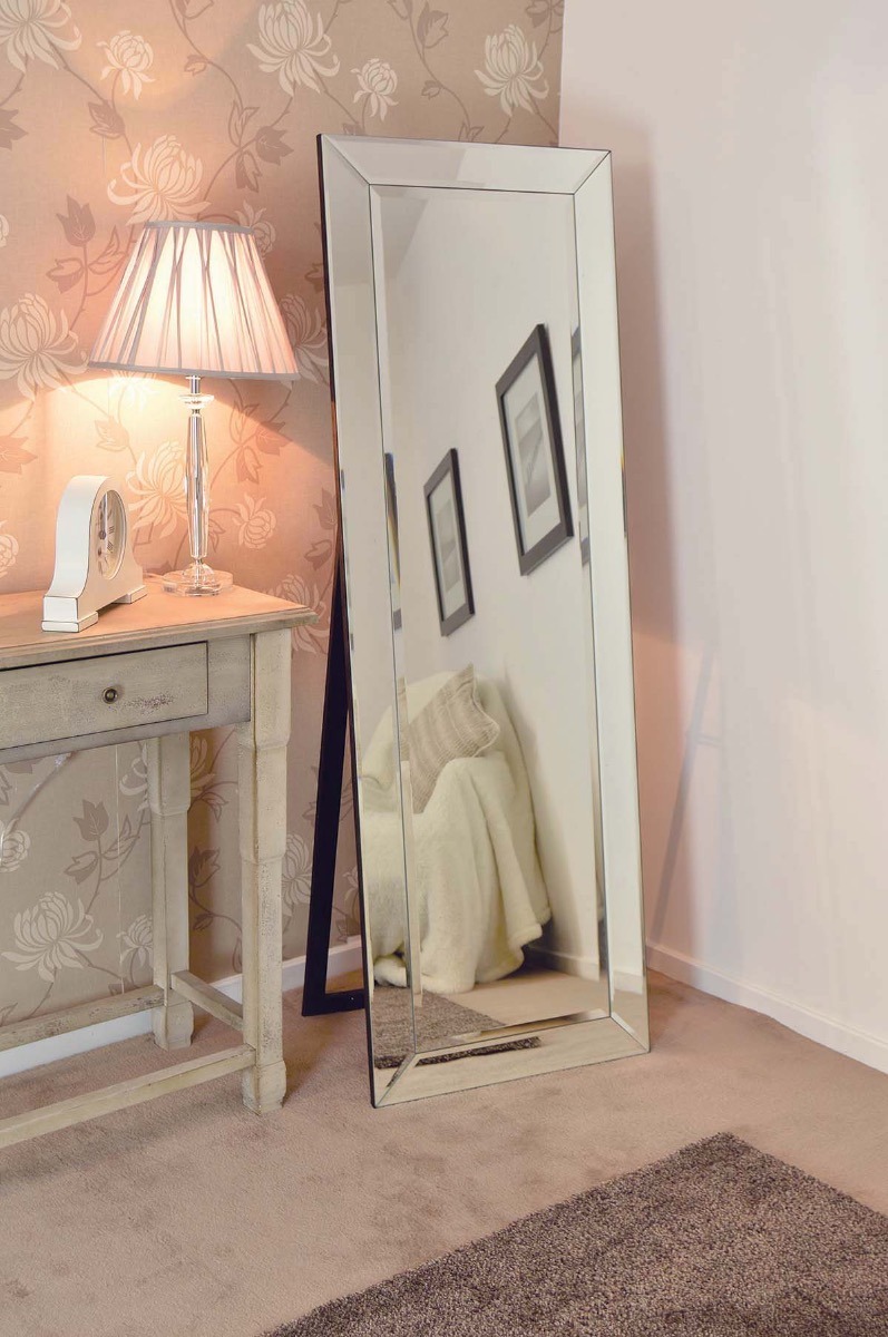 Hera All Glass Modern Cheval Mirror